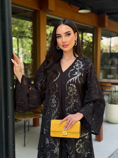 LAM216 – Black dantel embroidered