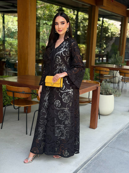 LAM216 – Black dantel embroidered