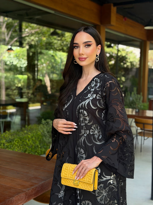 LAM216 – Black dantel embroidered