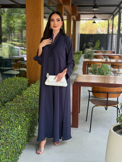 LAM207 – Deep Navy A-line Nada fabric