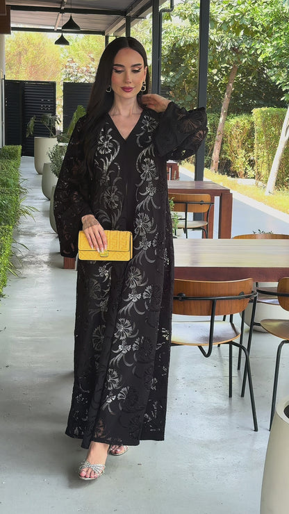 LAM216 – Black dantel embroidered