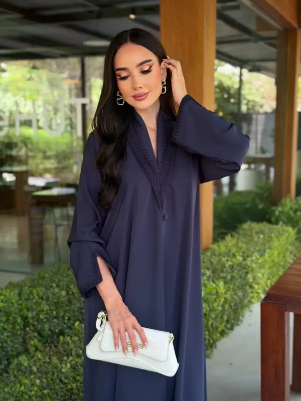 LAM207 – Deep Navy A-line Nada fabric