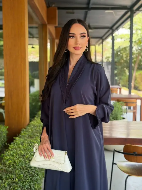 LAM207 – Deep Navy A-line Nada fabric